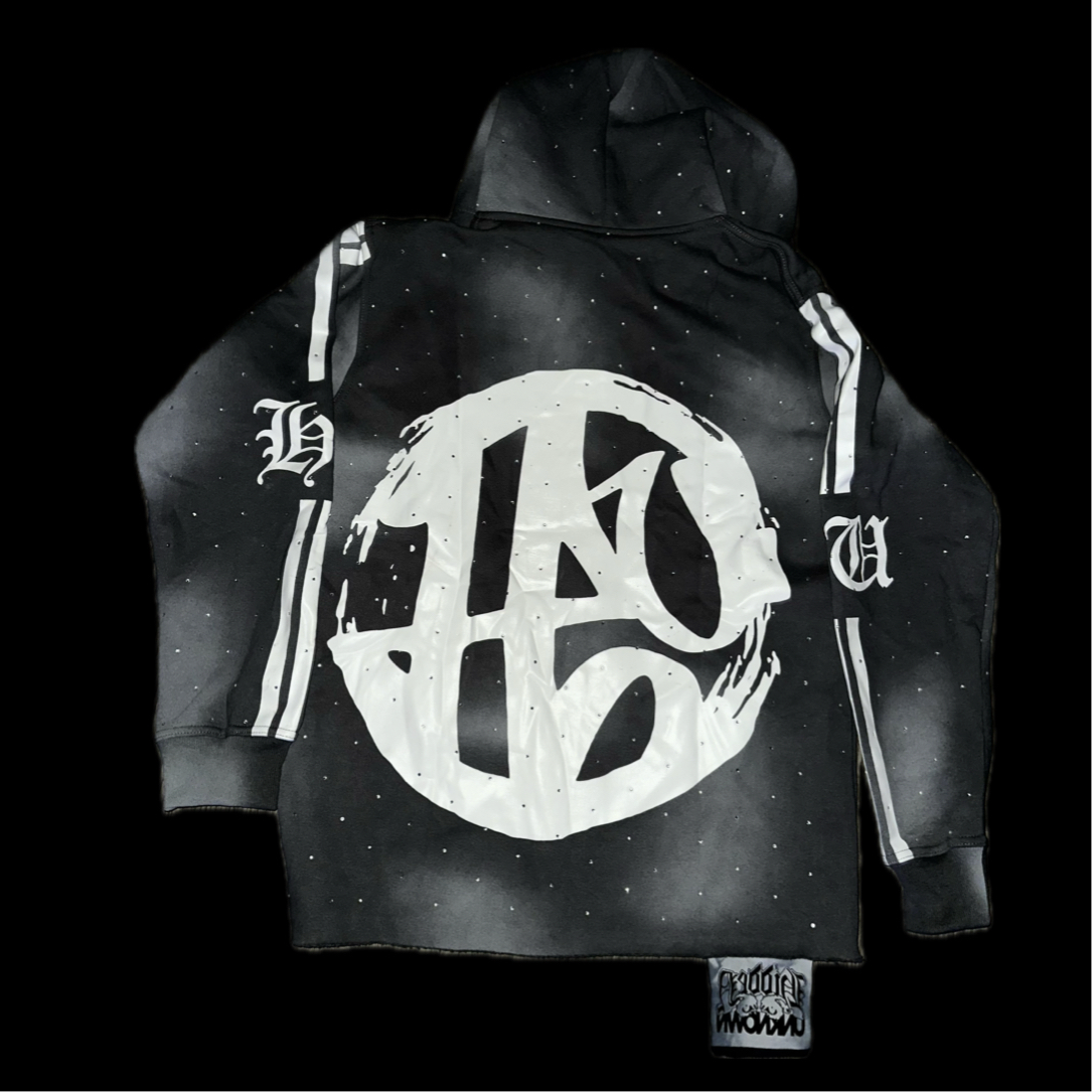 “Rhinestone” Zip up hoodie