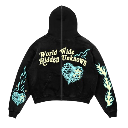 World Wide hidden Unknown ~ Full zip hoodie